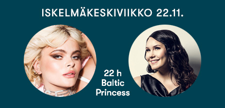 Erika Wikman sekä Hurma Baltic 22.11.2023 Princessin Iskelmäkeskiviikkoristeilyllä