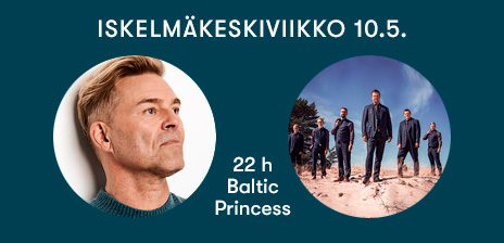 Ressu Redford sekä Sinitaivas 10.5.2023 Baltic Princessin Iskelmäkeskiviikkoristeilyllä